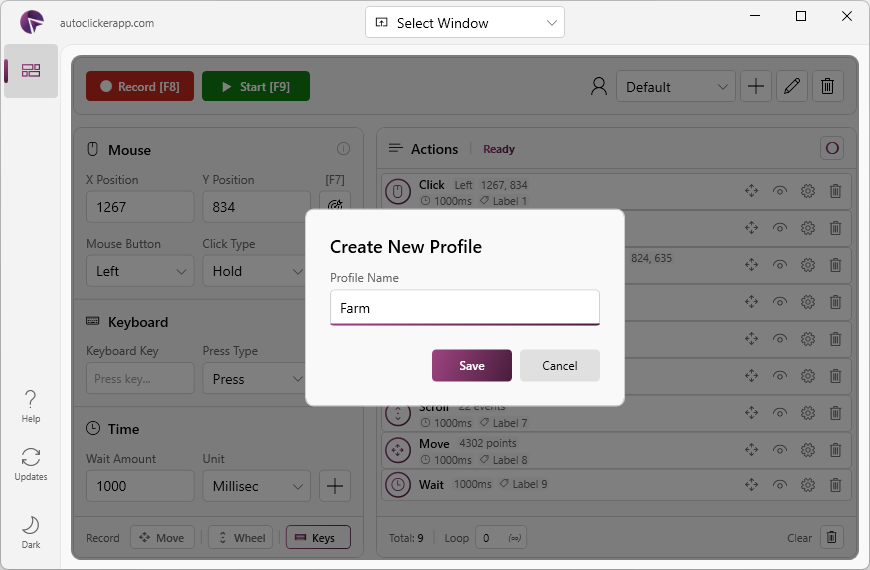 Auto Clicker - Profile Management